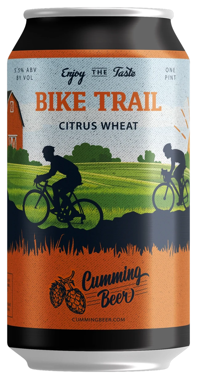 Bike Trail Citrus Wheat can, photorealistic mockup